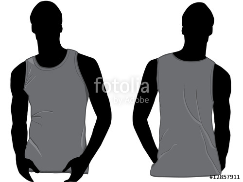 500x375 Grey Tank Top Design Template With Front And Back. Stock Image