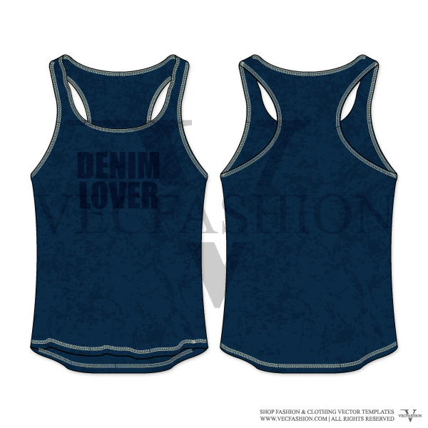 600x600 Men Racerback Sport Tank Top Vector Template Vector Silhouette