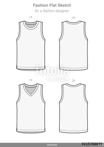 354x500 Sleeveless Tank Top Fashion Flat Sketches Technical Drawings Teck