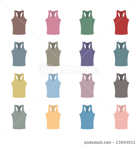 450x468 Set Of Colored Tank Top, Vector Illustration.