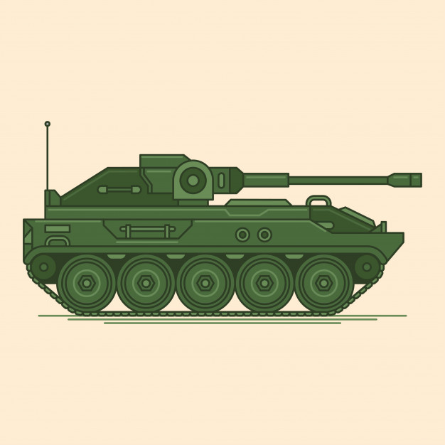 626x626 Military Tank Vector Line Illustration Vector Premium Download