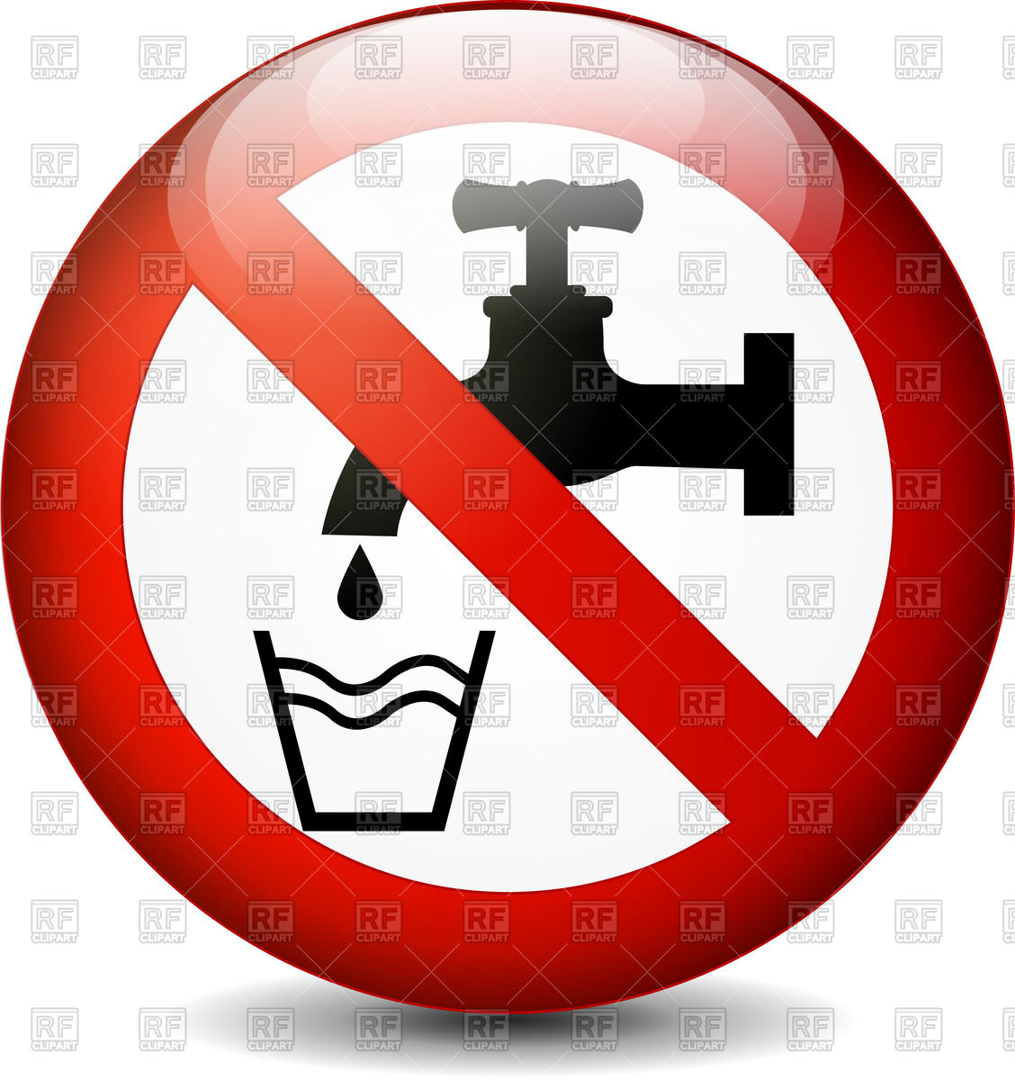 1128x1200 No Drink Water Round Sign