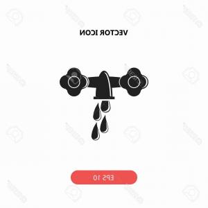 300x300 Photostock Vector Old Faucet With A Drop Of Water Coming Out Of It