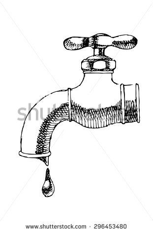 311x470 Sketch Of Water Tap. Vector Illustration. My Sketches