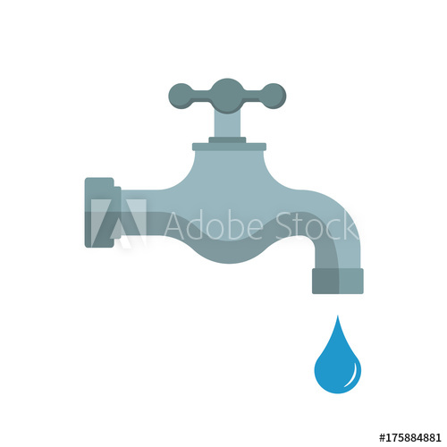 500x500 Water Tap. Vector Illustration. Isolated.