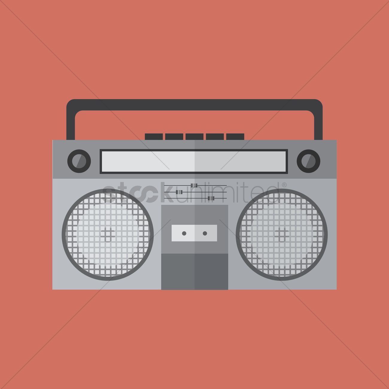 1300x1300 Vintage Tape Recorder Vector Image