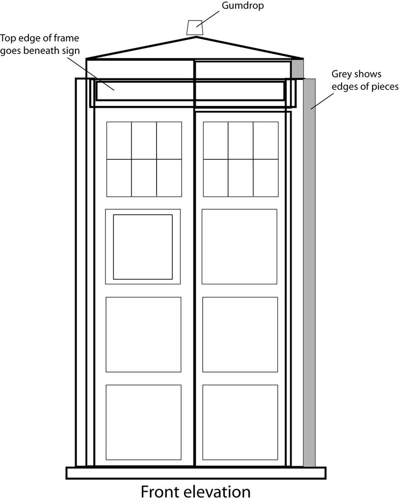 813x1024 Tardis Outline Stencil