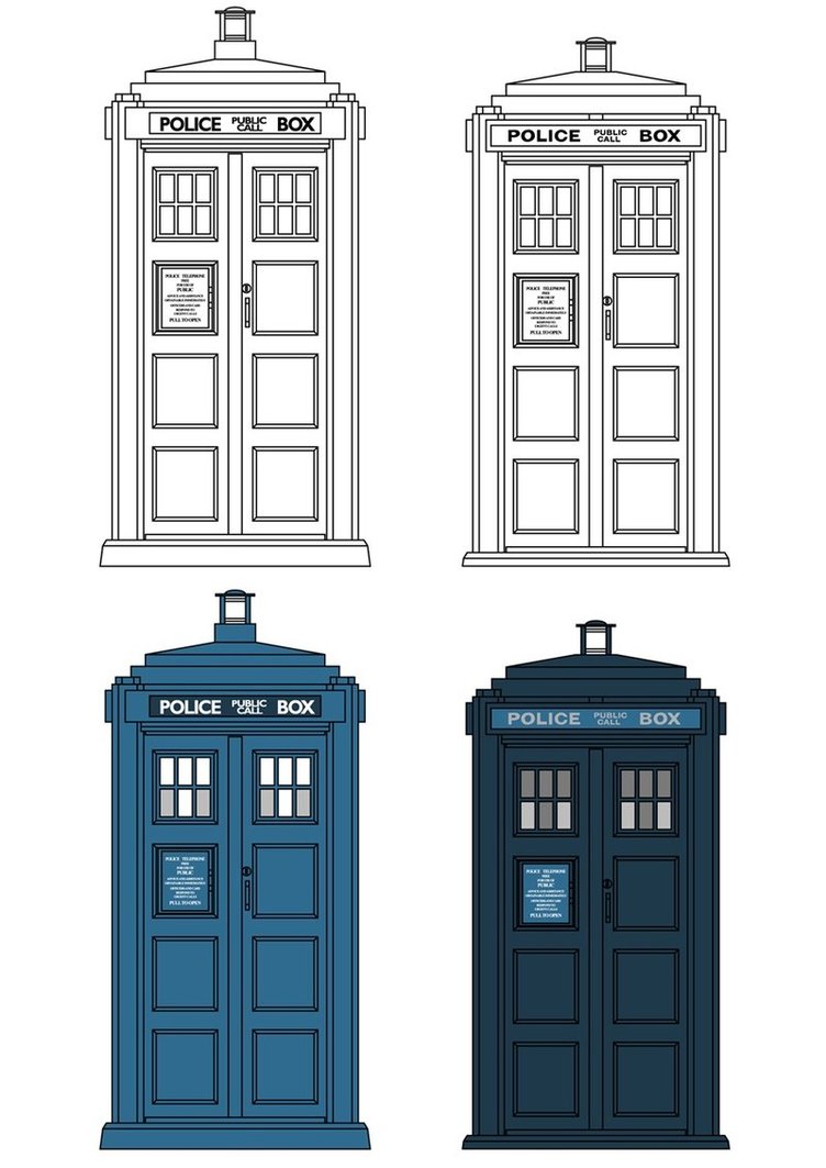 752x1063 Tardis Vector Outline