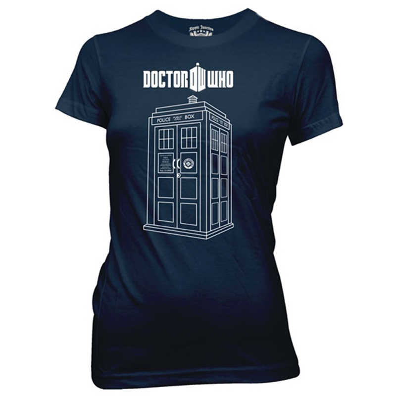 800x800 Doctor Who, Vector Linear Tardis T Shirt
