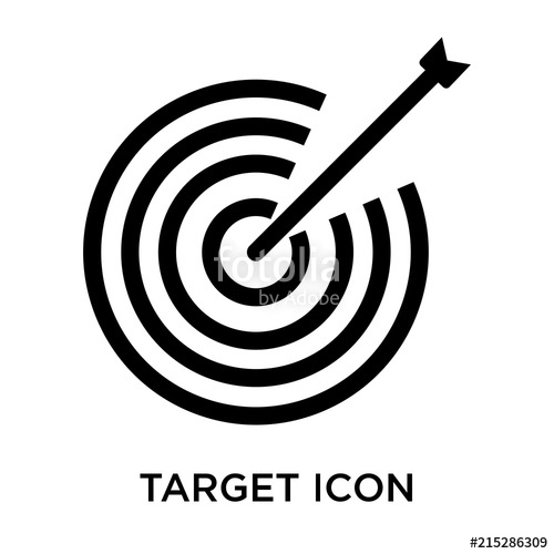 500x500 Target Icon Vector Sign And Symbol Isolated On White Background