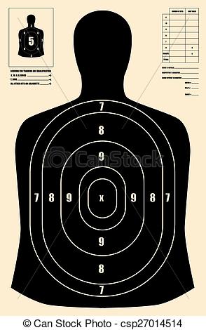 294x470 Black Human Target Vector Clip Art