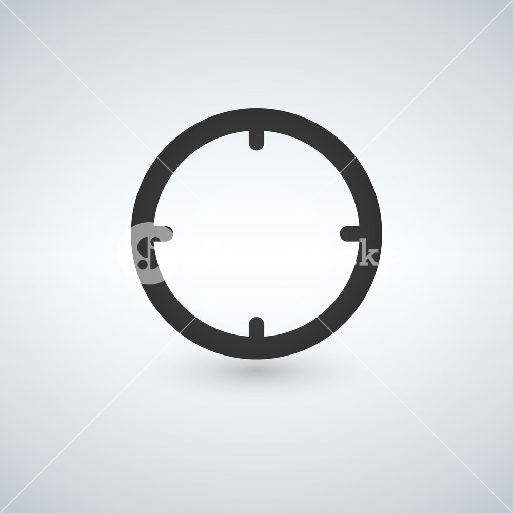 1000x1000 Black Target Vector Icon Isolated On White Background. Royalty
