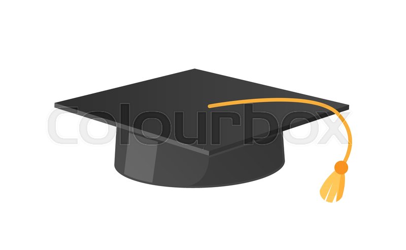 800x493 Square Academic Hat With Tassel Vector Illustration Icon Isolated