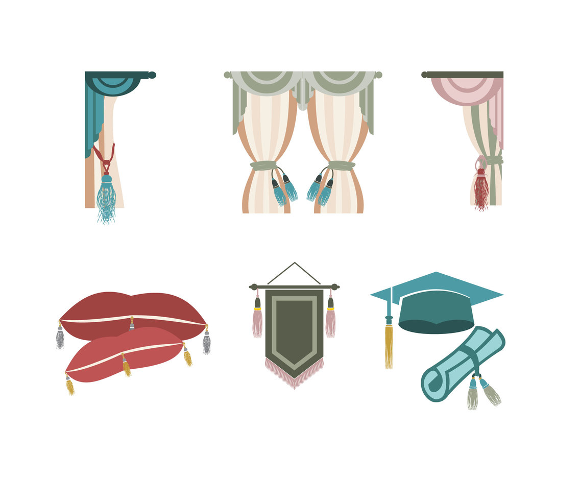 1136x936 Various Tassel Vector Vector Art Amp Graphics