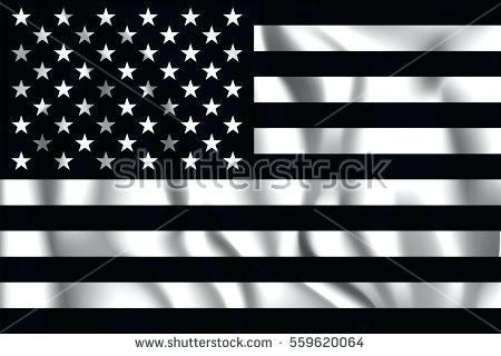 450x320 Black And White American Flag Waving Sky