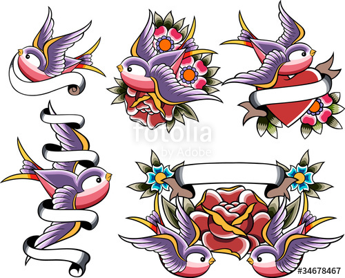 500x402 Swallow Tattoo Banner Stock Image And Royalty Free Vector Files