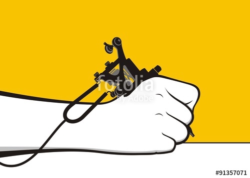 500x357 Hand Holding Tattoo Machine Stock Image And Royalty Free Vector