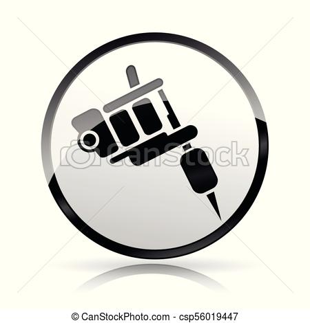 450x470 Illustration Of Tattoo Machine Icon On White Background.