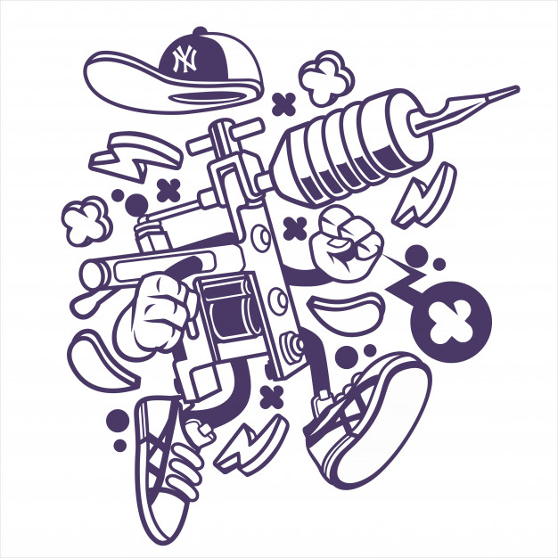 626x626 Tattoo Machine Vector Premium Download