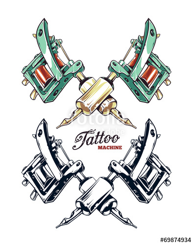 396x500 Tattoo Machine Vector Stock Image And Royalty Free Vector Files