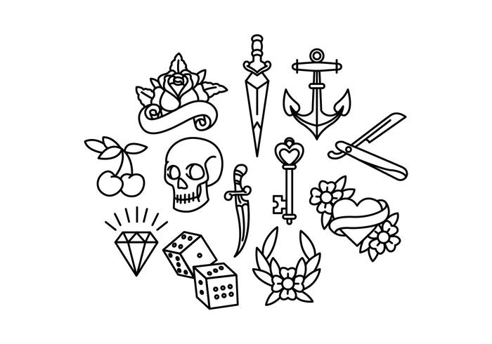 700x490 Old School Tattoo Vectors