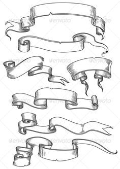 236x333 Vintage Ribbons Vector Free Graphics Fancy Letters