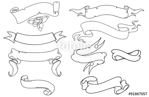 500x324 Nine Old Style Tattoo Vector Text Ribbons Stock Image And Royalty