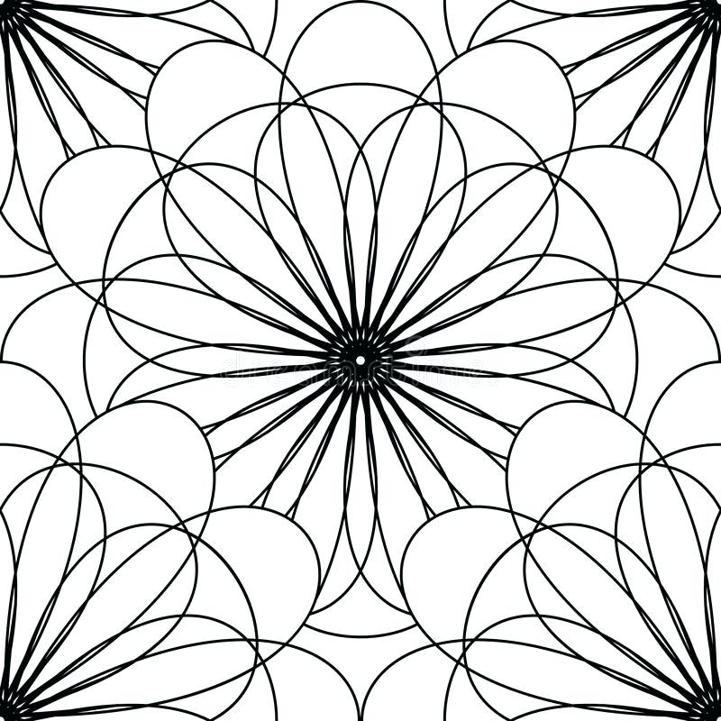 800x800 Geometric Flower Download Seamless Pattern Of Thin Lines In The