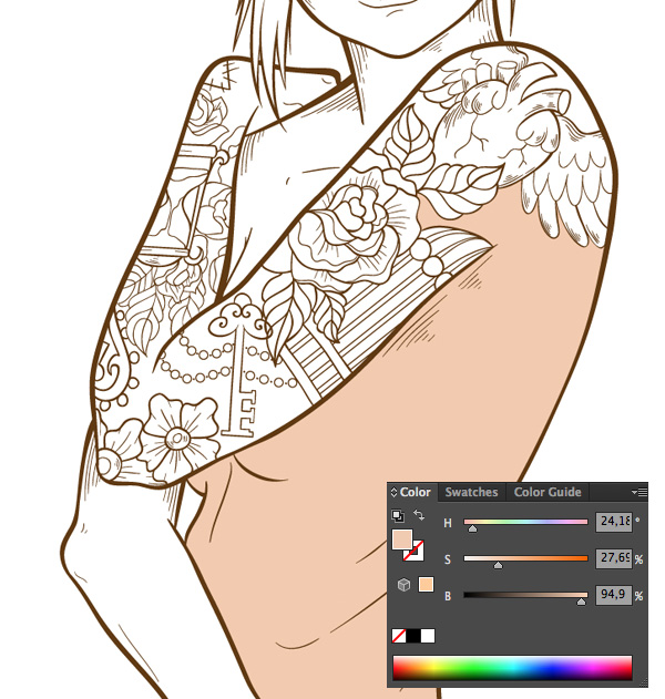 600x631 Create A Punk Queen Of Hearts With A Sleeve Tattoo In Illustrator
