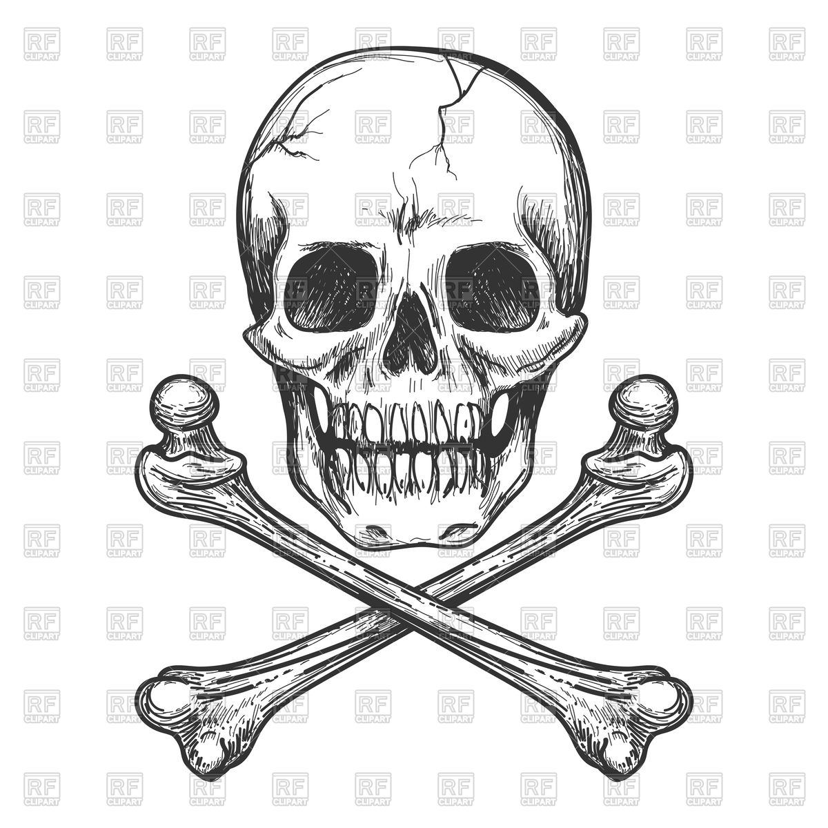 1200x1200 Skull And Crossbones For Tattoo Vector Image Vector Artwork Of