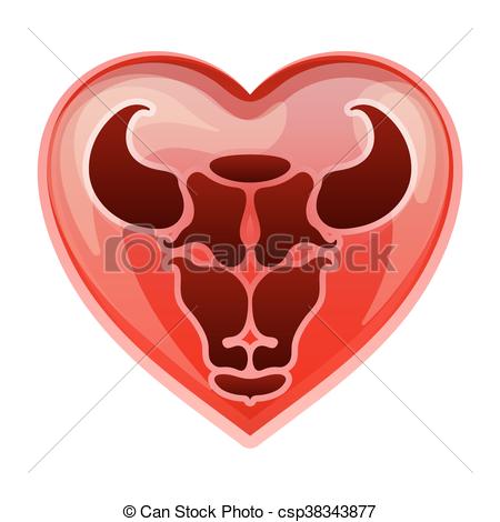 450x470 Zodiac Sign Taurus, Vector Illustration.