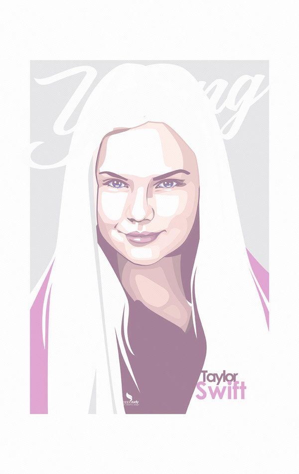 600x953 Young Of Taylor Swift Vector By Opparudy Vector Portrait