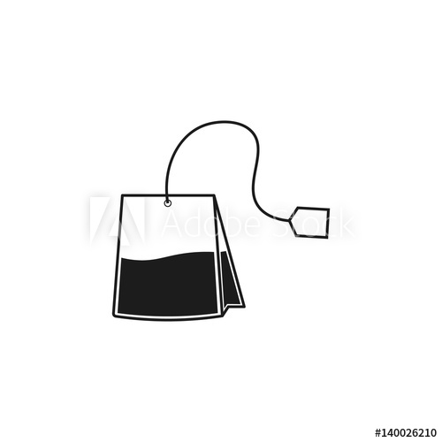 500x500 Tea Bag Vector. Isolated.