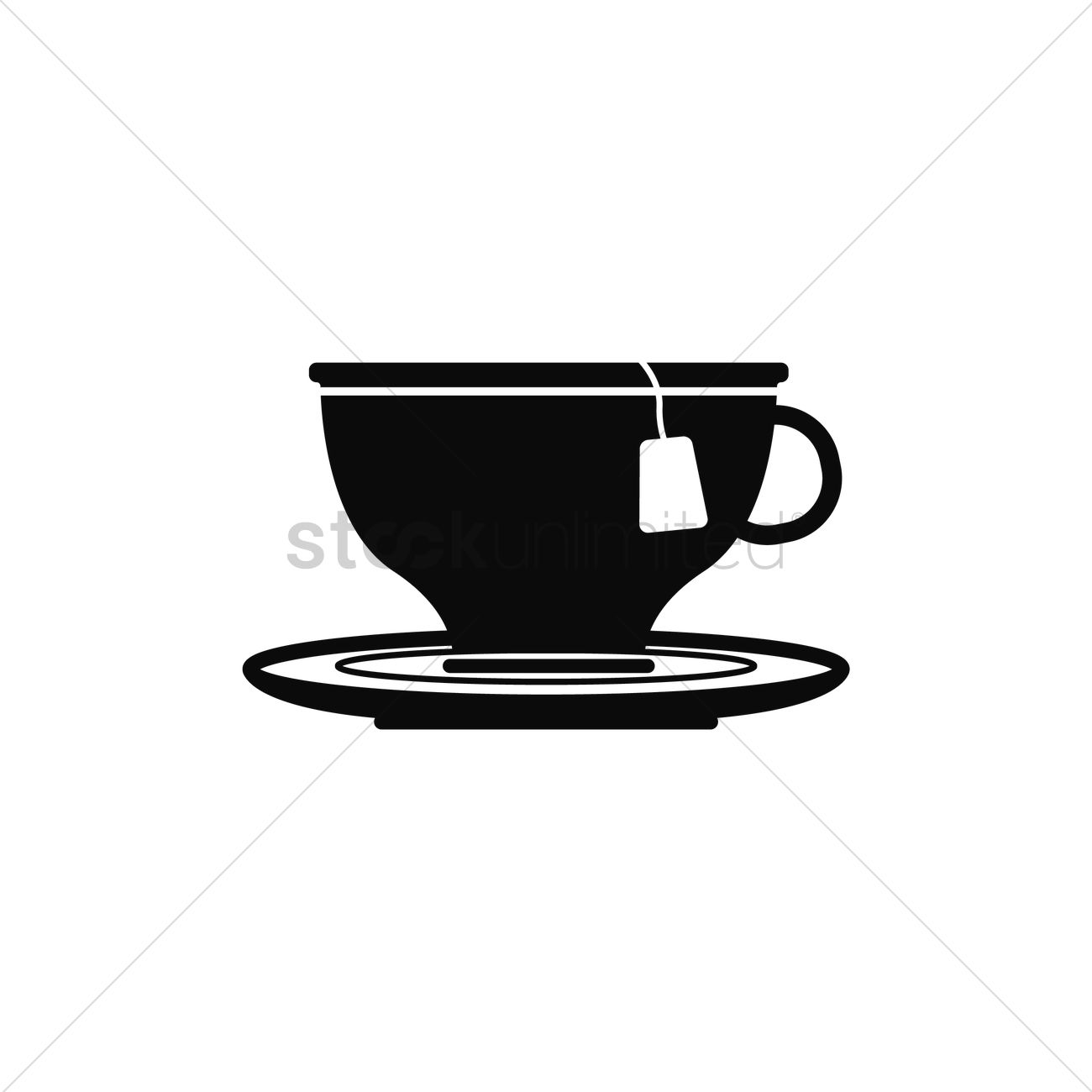 1300x1300 Cup With Tea Bag Vector Image