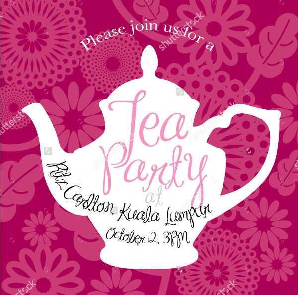 600x594 Tea Party Invitation Templates
