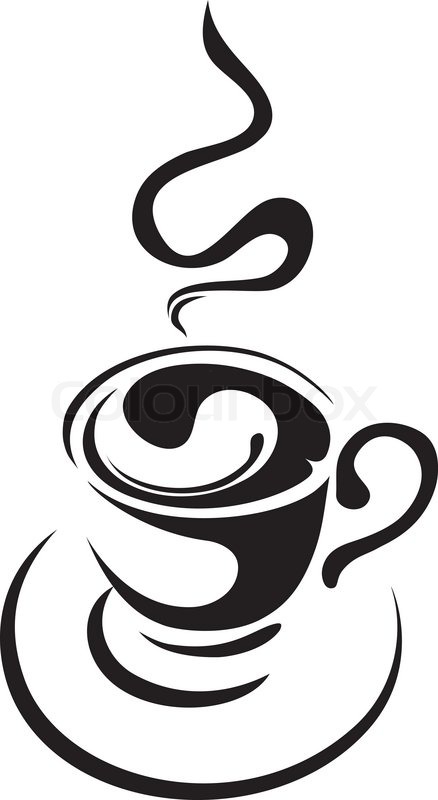 438x800 Contour Image Of The Cup With Hot Tea. Stock Vector Colourbox