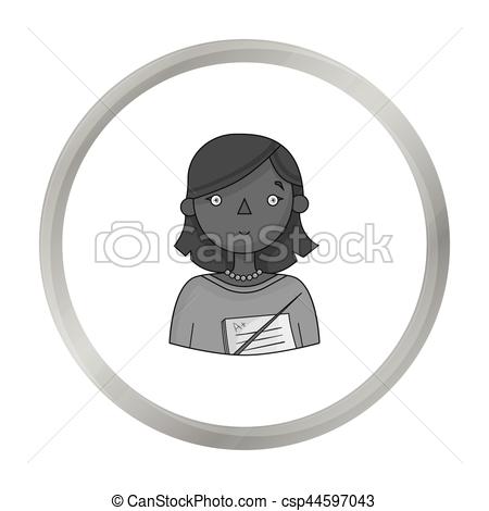 450x470 Teacher Icon In Monochrome Style Isolated On White Background