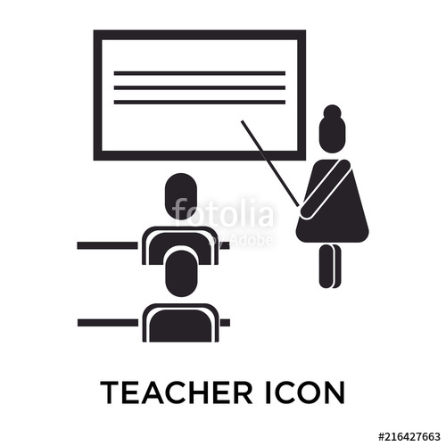 500x500 Teacher Icon Vector Sign And Symbol Isolated On White Background