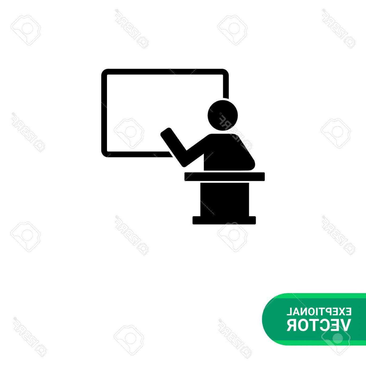 1560x1560 Photostock Vector Monochrome Vector Icon Of Teacher On Rostrum