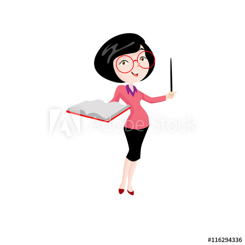 500x500 Woman Teacher Vector Illustration