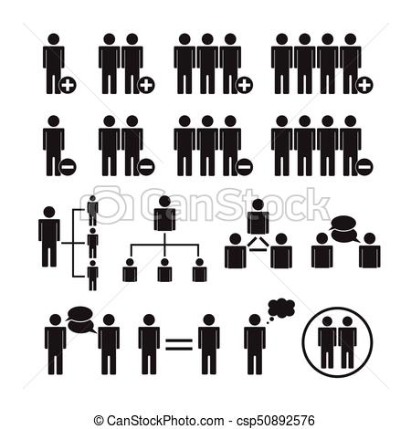 450x470 People Vector, Team Icon Set.