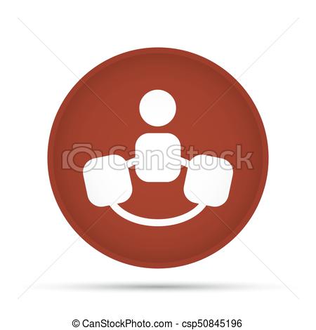 450x470 Team Icon On A Circle On A White Background. Vector Illustration.