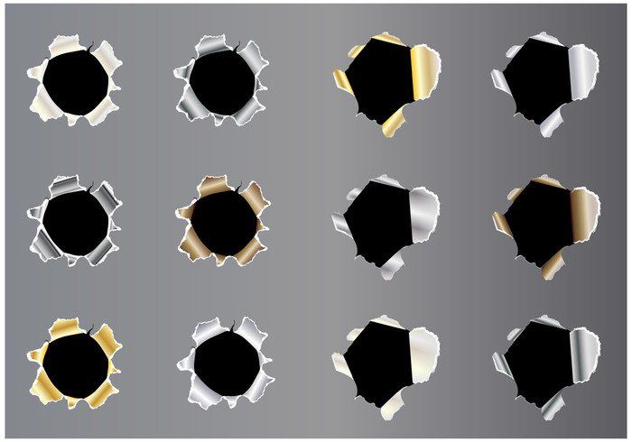 700x490 Metal Tear Vector Set