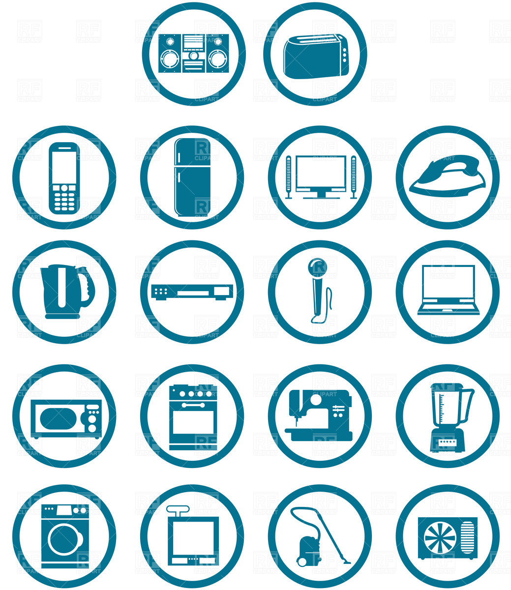 1039x1200 Household Appliances Icons Vector Image Vector Artwork Of