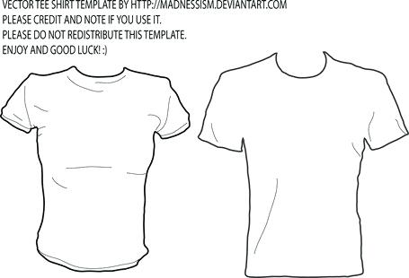 455x310 Shirt Template T Clip Art Outline Drawing Clntfrd.co