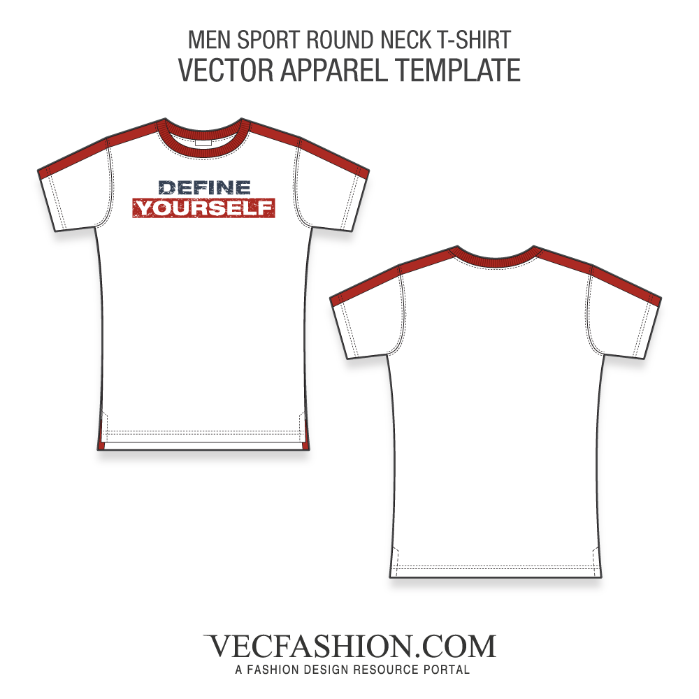 1000x1000 Sport Round Neck T Shirt Fashion Flat