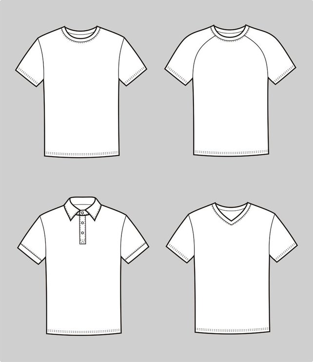 642x742 T Shirt Vector Fashion Flat Sketch Adobe Illustrator Design Etsy