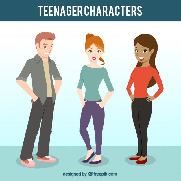 626x626 Teenager Characters Pack Vector Free Download