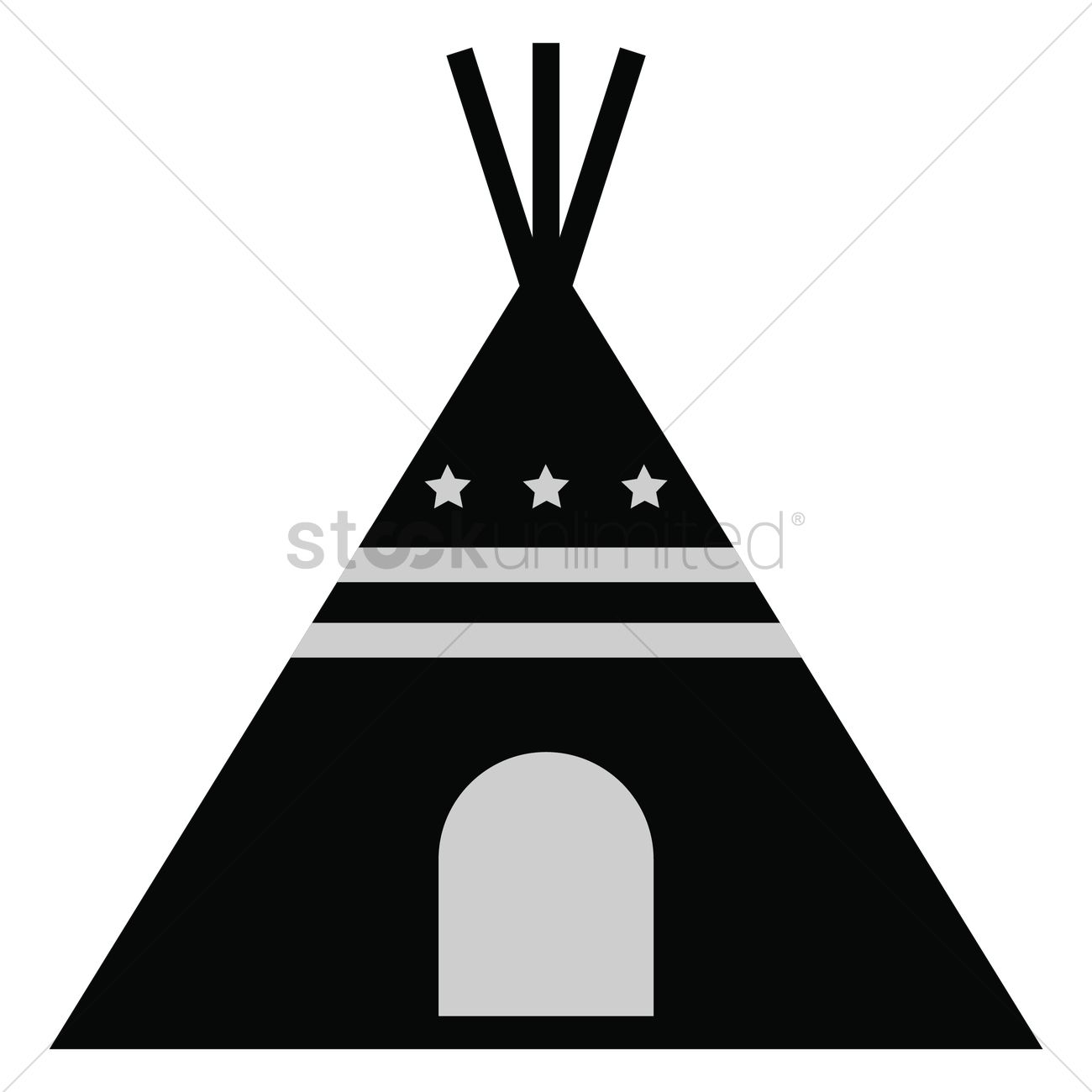 1300x1300 Teepee Tent Vector Image