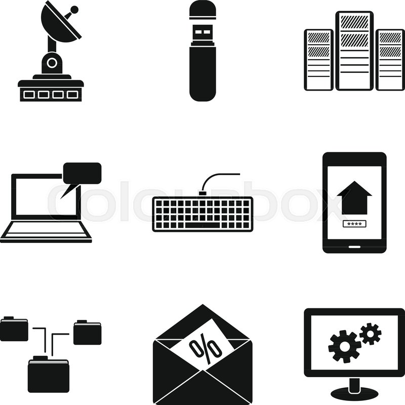 800x800 Telecom Icons Set. Simple Set Of 9 Telecom Vector Icons For Web